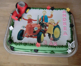 Den lille røde traktor..kage