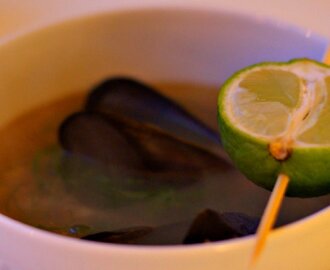 Muslingesuppe med sesamolie, fennikel og lime - "Dukan "style"