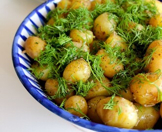 Nye Kartofler med Olivenolie, Citron og Dild