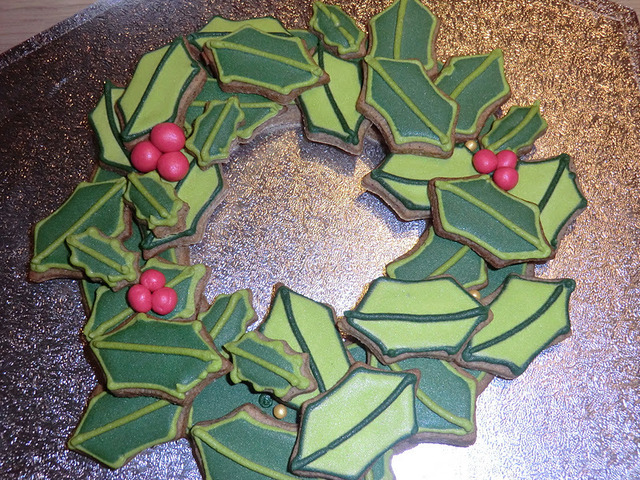 Spiselig julekrans -Dekorerede cookies