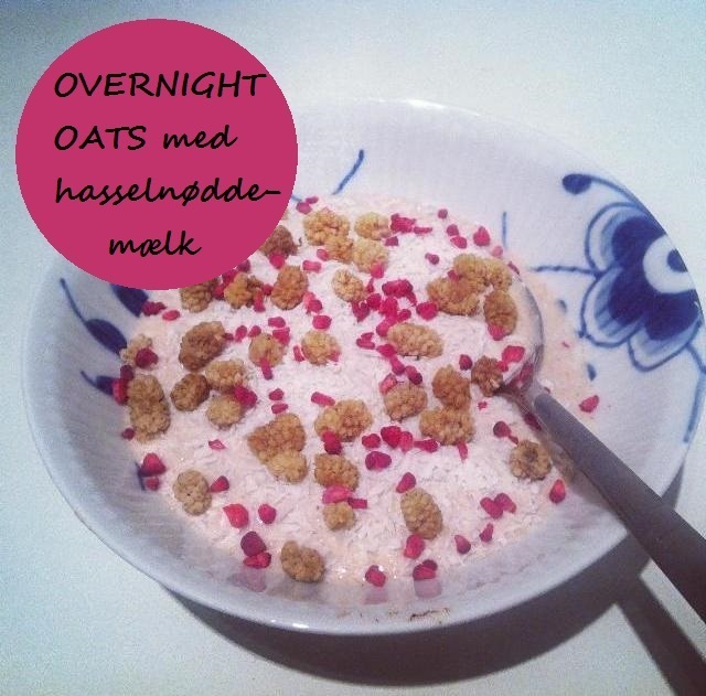 Overnight oats med hasselnøddemælk