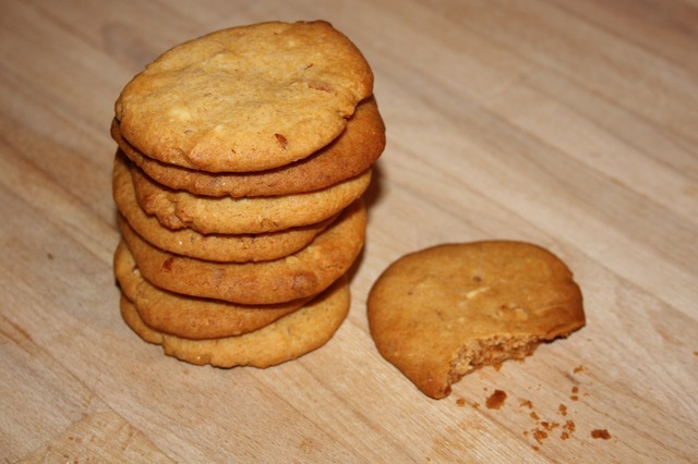 Hvid chokolade/honning/mandel cookies