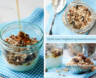 Mysli med rugbrødscrunch og hasselnødder