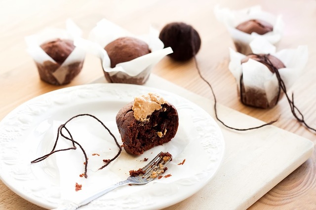 Chokolade muffins med svesker