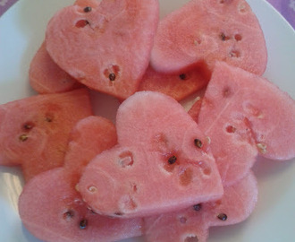 Vandmelon som hjerter