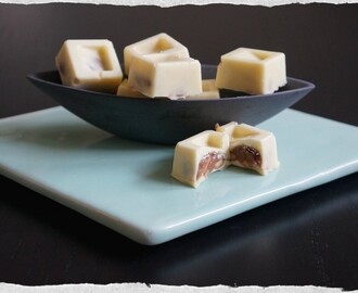 White chocolates with hazelnut truffel