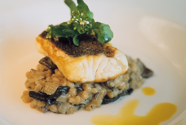 Red Snapper on Pearl Barley and Porcini Risotto