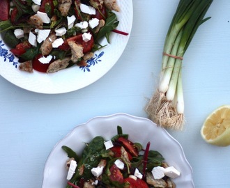 Fattoush-salat med tomater og mynte