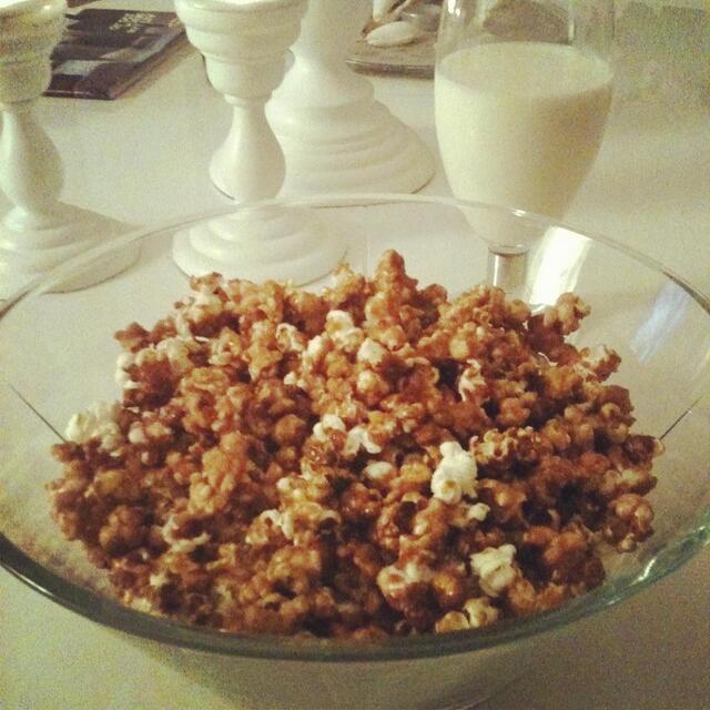 salted caramel coated popcorn