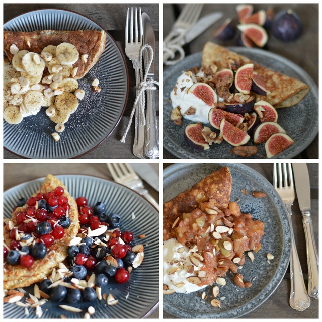 Healthy breakfast pancakes…with endless ways of topping variations…