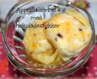 Appelsinsorbet med chokoladestykker