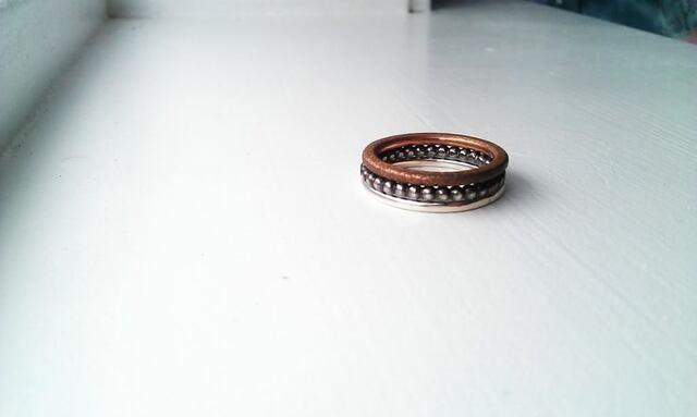 [Jewellery] Sterling silver and bronze stacking rings