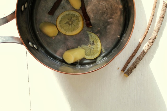 Ingefær-te med citron og lakrids