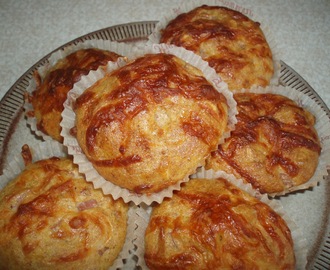 Grove muffins med skinke og ost