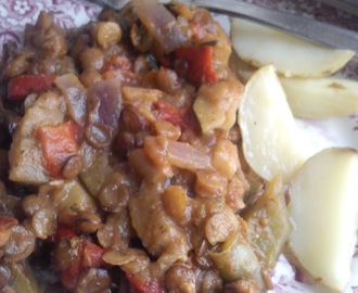 Ratatouille med sorte linser