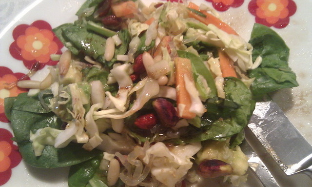 Salat med ramsløg og spidskål