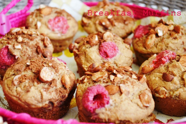 Morgen Muffins med Hindbær & Nødder (Gluten- og sukkerfri)