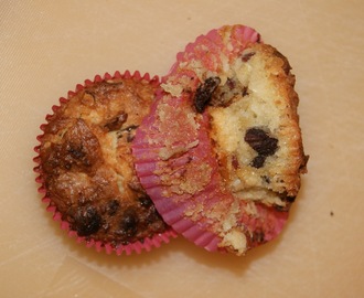 Kokos/chokolade/kirsebæfmuffins