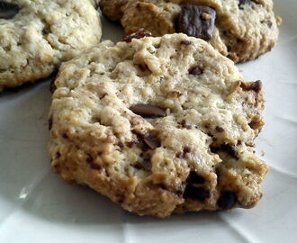 Havre-kokos-chokolade Cookies