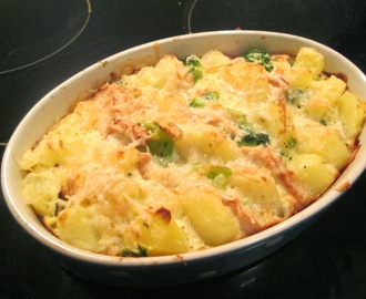 Kartoffelgratin med Kylling og Broccoli