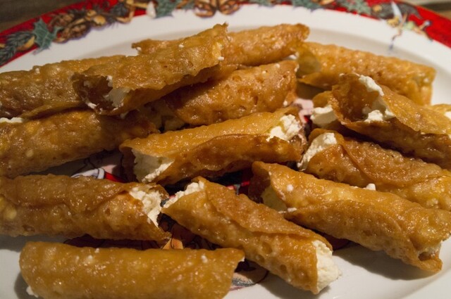 Brandy snaps med flødeskum