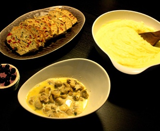 Farsbrød med kartoffelmos og champignon