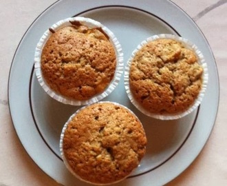 Æblemuffins med marcipan og lakridspulver