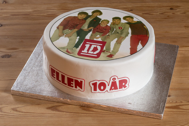Fødselsdagskage med One Direction kageprint
