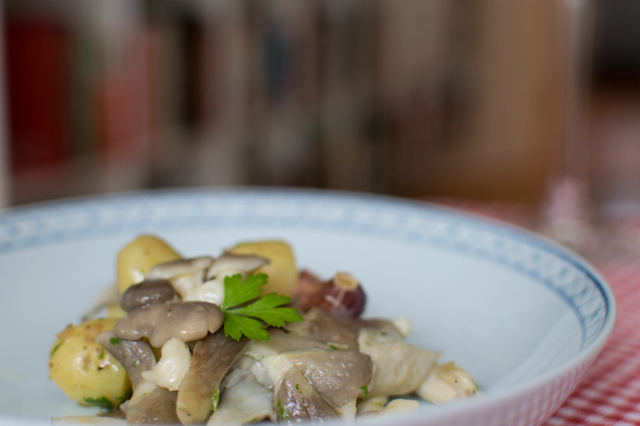 Østershatte og kartofler | Funghi e patate