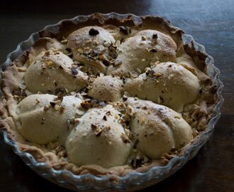 Lækker pæretærte med Creme fraiche.