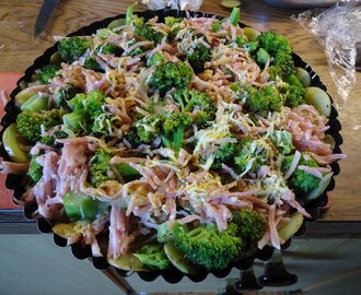 Broccolitærte med bund af kartofler