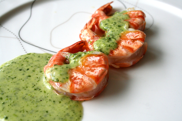 Gambas con Mojo Verde