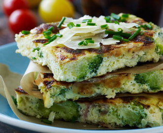 Frittata med broccoli og skinke