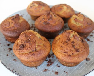 Sunde & skønne bananmuffins med chokolade