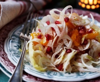 Julesalat med appelsin, fennikel og granatæbler