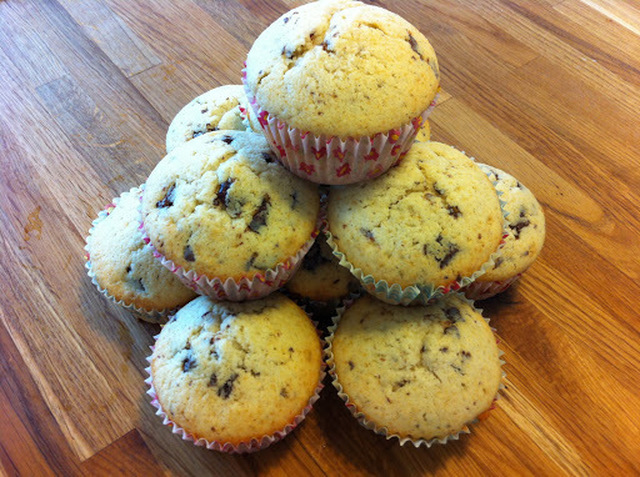 Vanilje muffins med chokoladestykker