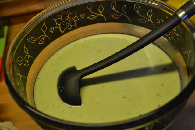 Pea Soup with Bruschetta