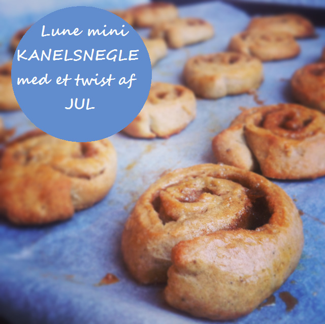 Mini kanelsnegle med et twist af jul