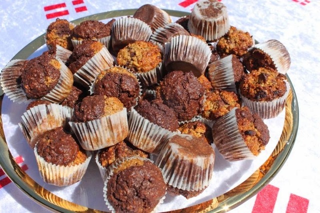 Marmorerede muffins med mandelsmør - glutenfri (kan laves uden mælkeprodukter/æg)