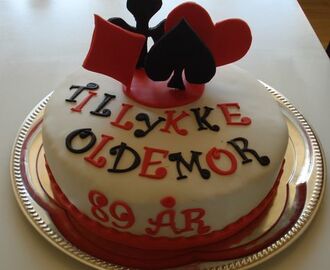 Kage til Oldemors 89 års fødselsdag
