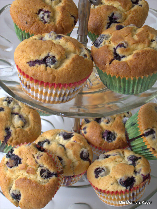 Saftige amerikanske blueberry muffins