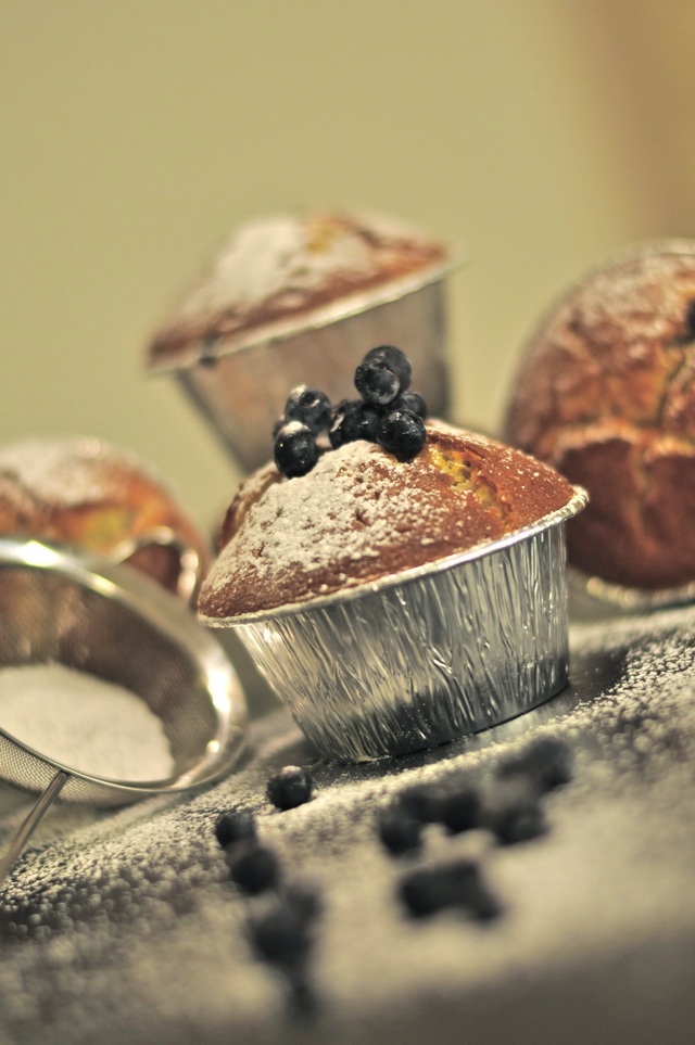 White choc blueberry muffins
