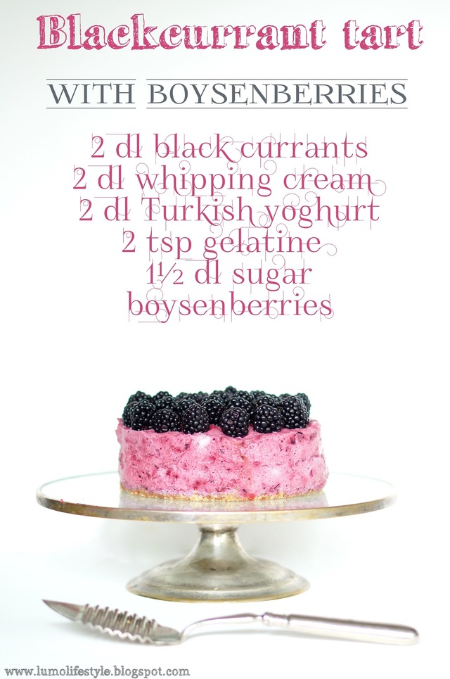 Blackcurrant tart with boysenberries
