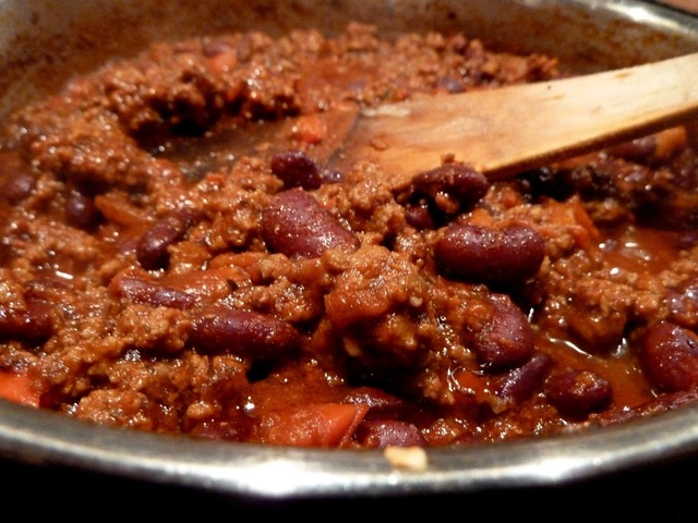 Chili con carne, a perfect cold weather food
