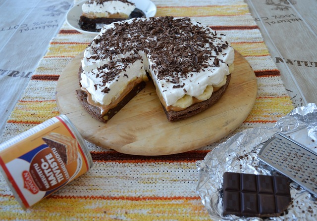 Banoffee browniepohjalla