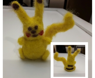 Pikachu muovailtuna ja huovutettuna