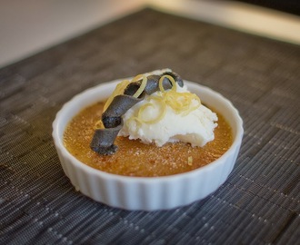 Lakritsi Creme brulee & sitruunajäätelö