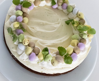 Keväinen kakku: limettiä, valkosuklaata ynnä muuta