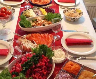 Joulupöytä 2014 teemalla "A Feast of Seven Fishes"