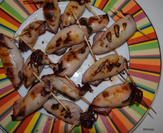 Calamari ripieni alla griglia - grillatut täytetyt pikkumustekalat (kalmarit)
